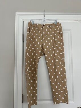 Women’s Tan Polka Dot Chino Pants - White Dot